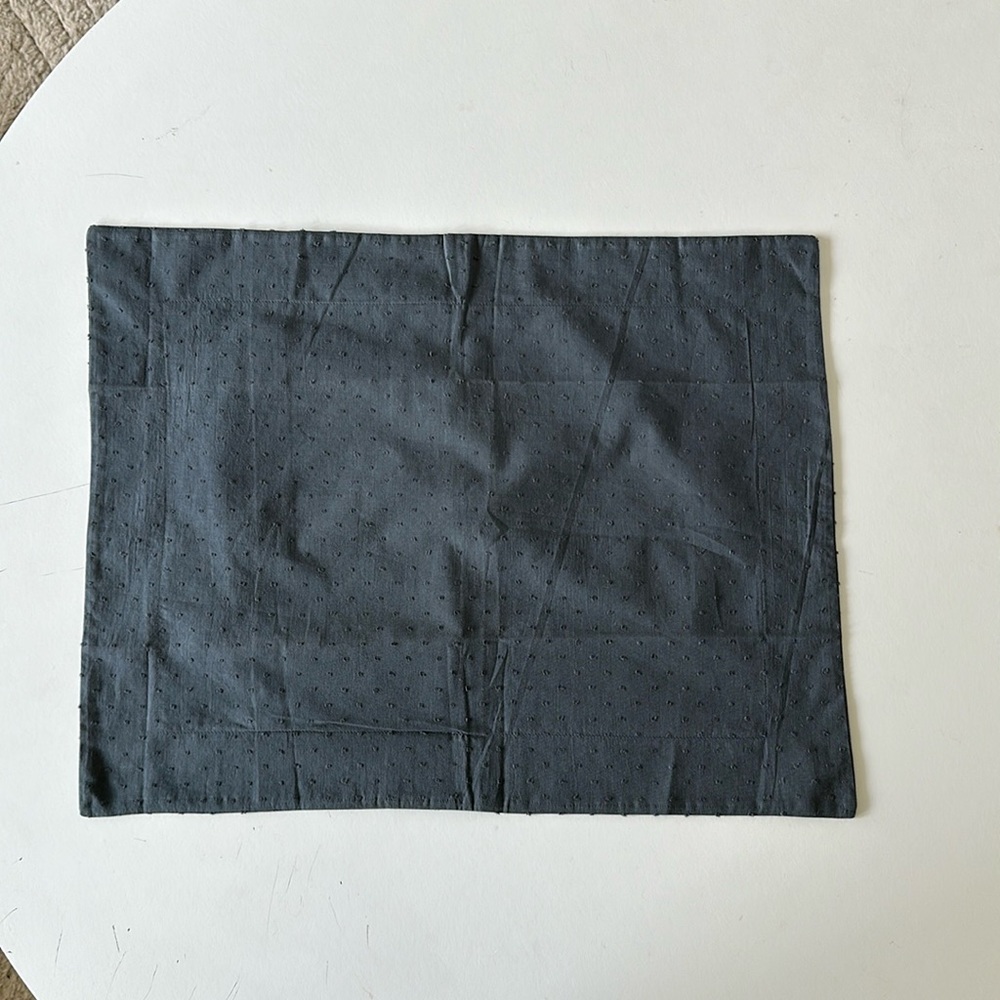 Coyuchi decorative grey Swiss dot pillow sham